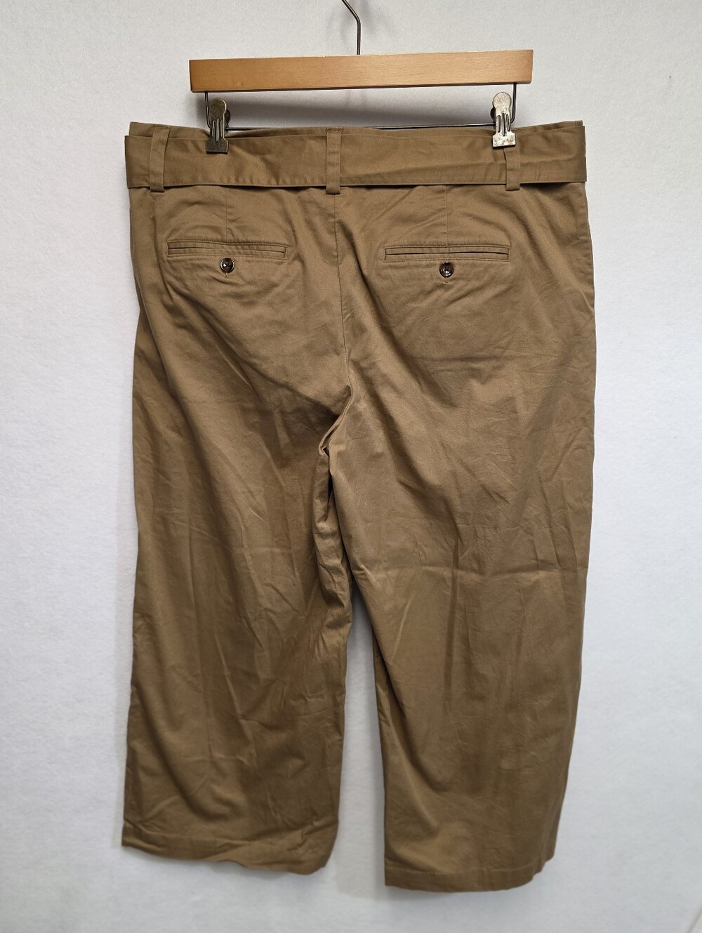 a new day Cotton Blend Wide-Leg Tie-Waist Cropped Pants Womens Size 16 - Picture 3 of 11